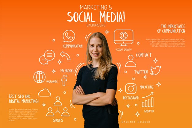 marketing-social-media-background-with-funny-elements_1361-1264